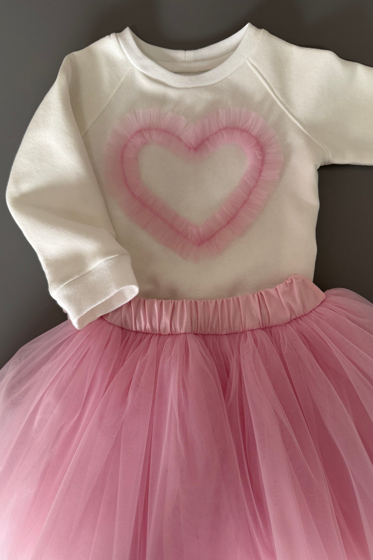 Mädchen Tüllrock rosa kombiniert mit  Oberteil Sweater Gr. 74 - 156. Für Hochzeit und besondere Anläse. Atelier de Couture Nataliia