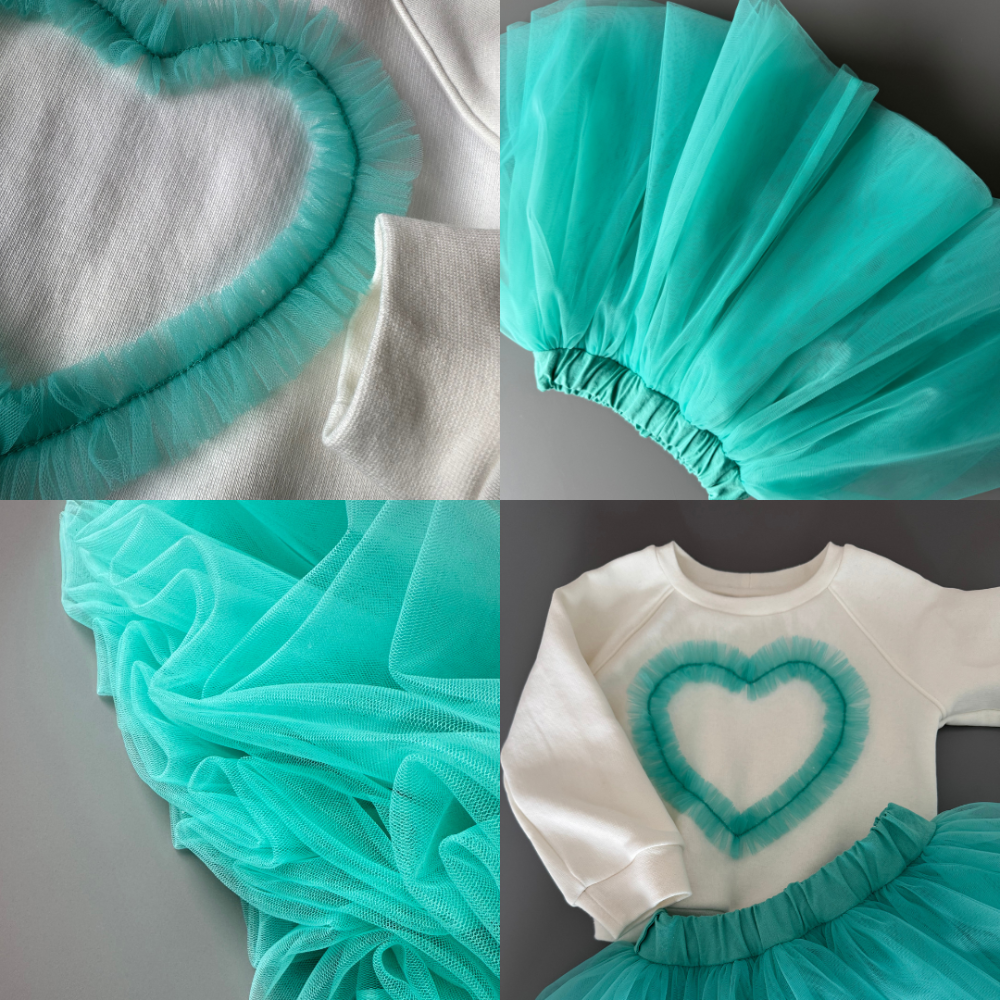 Festlicher Tüllrock in Türkis für Mädchen. Für besondere Anlässe! Atelier de Couture Nataliia. Deutschland
