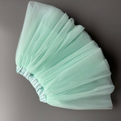 Mint green tulle skirt for toddler girls – elegant festive tutu