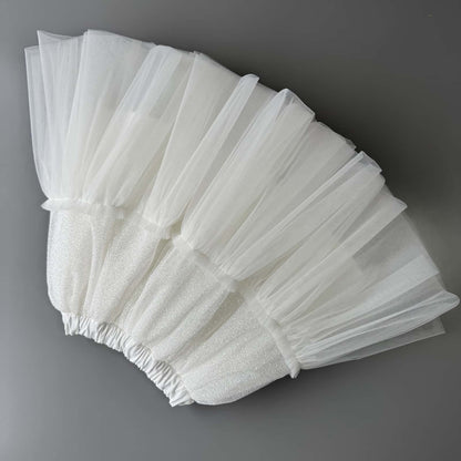 Offwhite glitter tulle skirt for toddler girls – elegant handmade festive tutu skirt