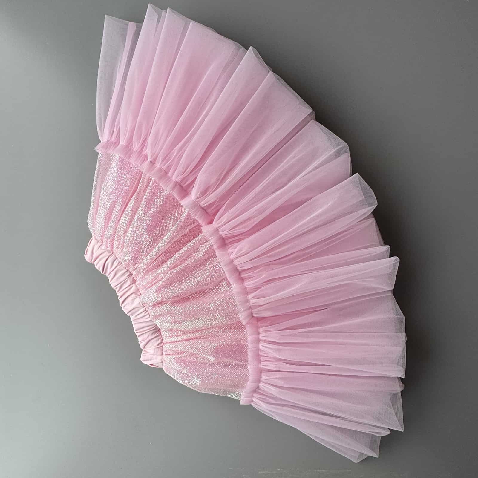 Pink glitter tulle skirt for toddler girls – elegant handmade festive tutu skirt