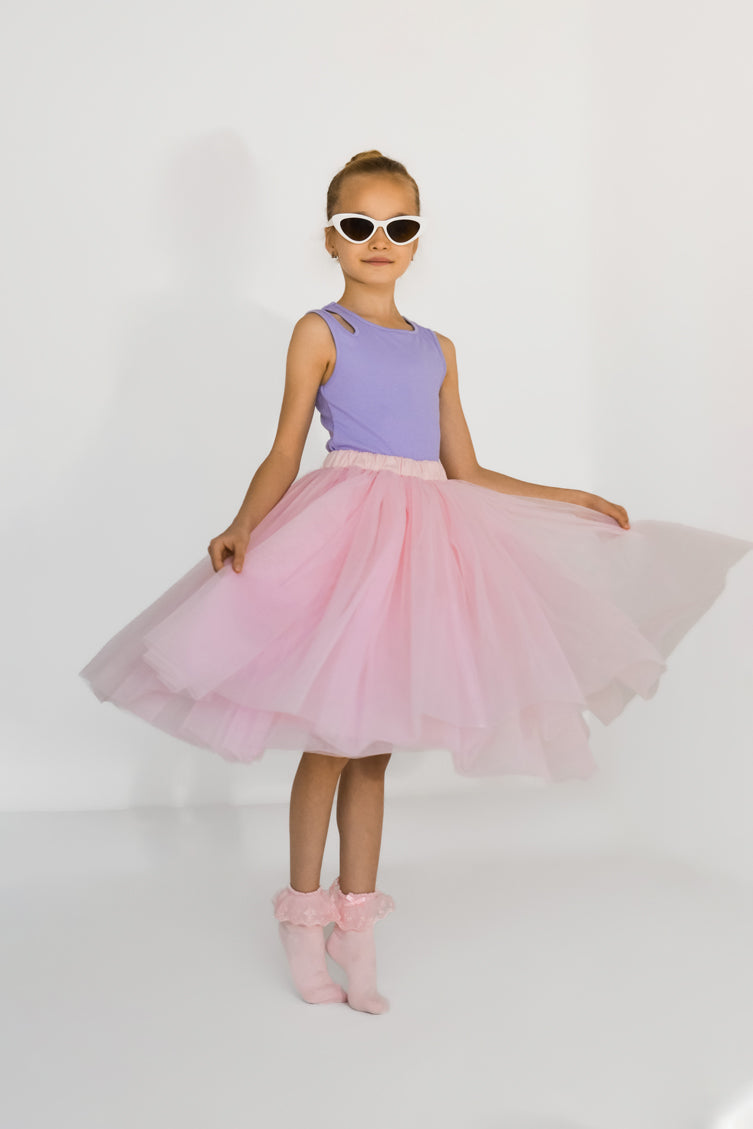 Pink tulle skirt for girls – handmade elegant tutu skirt for festive occasions
