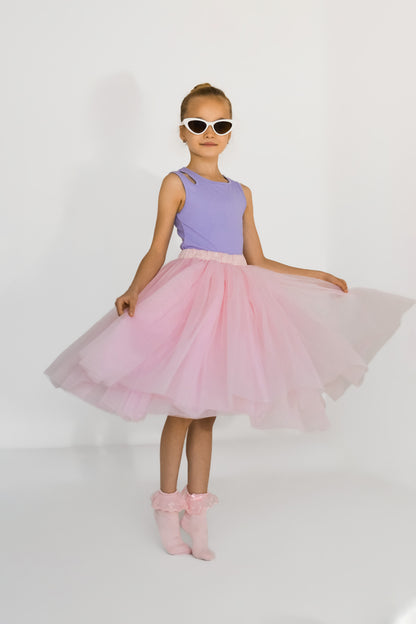 Pink tulle skirt for girls – handmade elegant tutu skirt for festive occasions