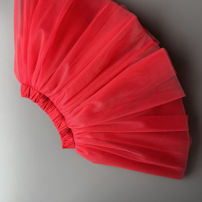 Red  tutu skirt for girls – elegant tulle skirt for special occasions