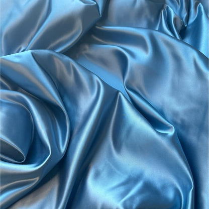 Satin Stoff Meterware blau-grau Gesamtansicht