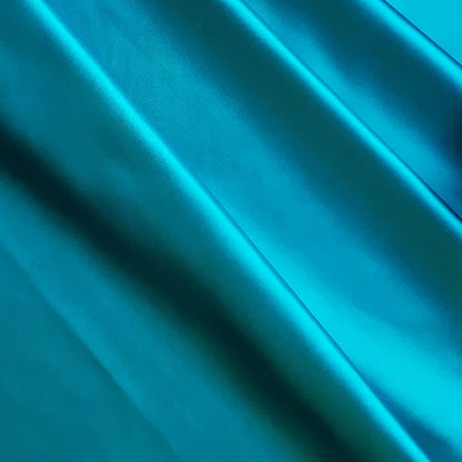 Satin Stoff Meterware petrol formstabil glatt für Kleider