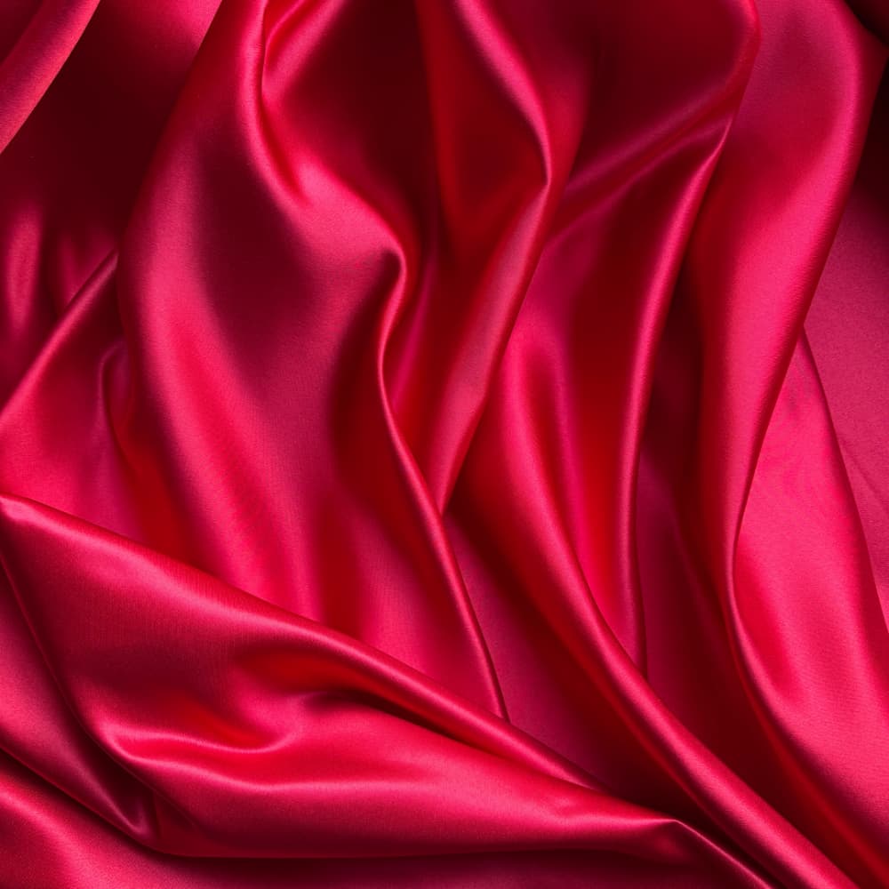 Satin Stoff für Kleid Meterware rot formstabil glatt