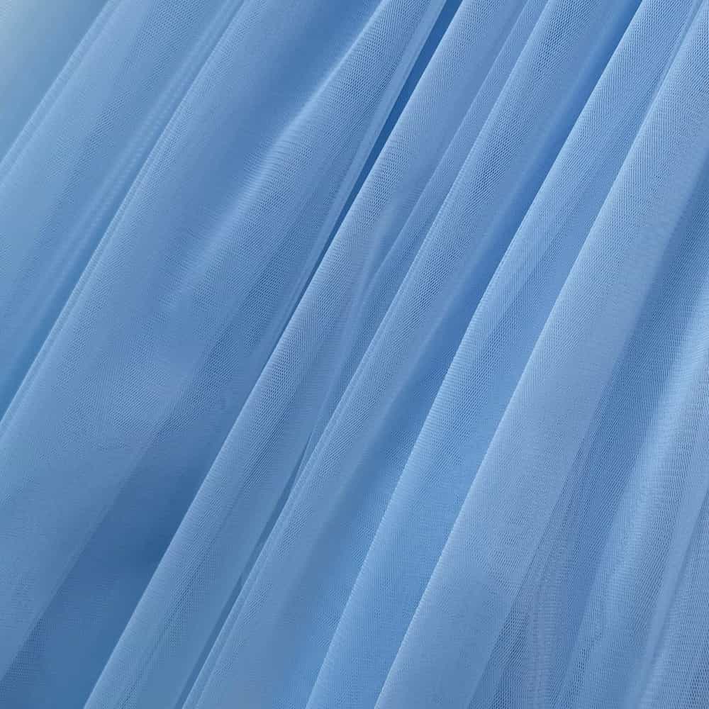 Tüll Stoff hellblau 300 cm breit, weich, matt und elastisch