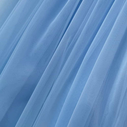 Tüll Stoff hellblau 300 cm breit, weich, matt und elastisch