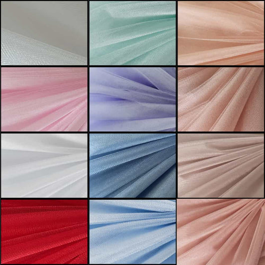 Tüll Stoff Meterware 300 cm breit in vielen Farben, mittelfest und leicht glänzend