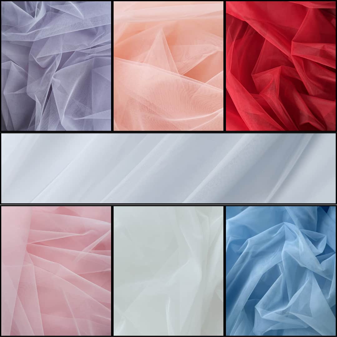 Tüll Stoff Meterware 300 cm breit, reißfest, matt und hochwertig in vielen Farben
