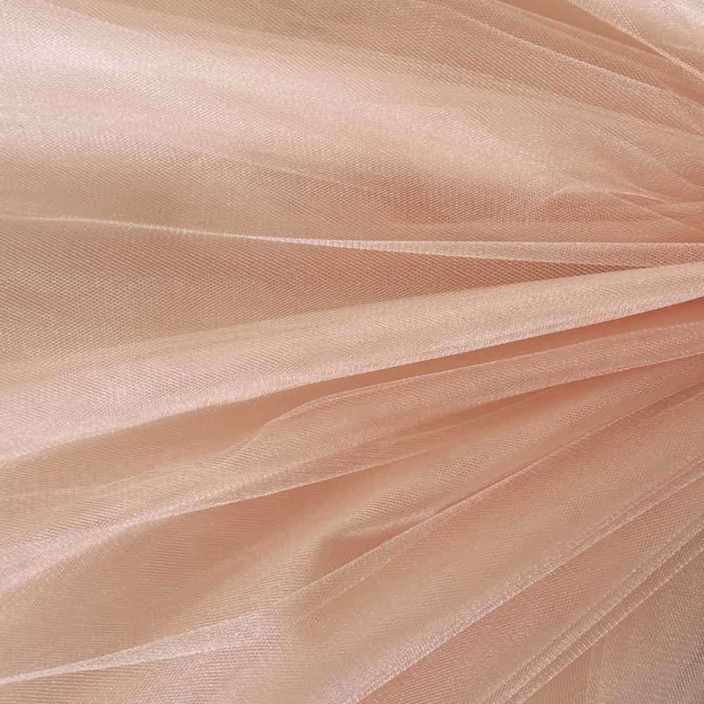 Tüll Stoff lachsfarben 300 cm breit, mittelfest und elegant