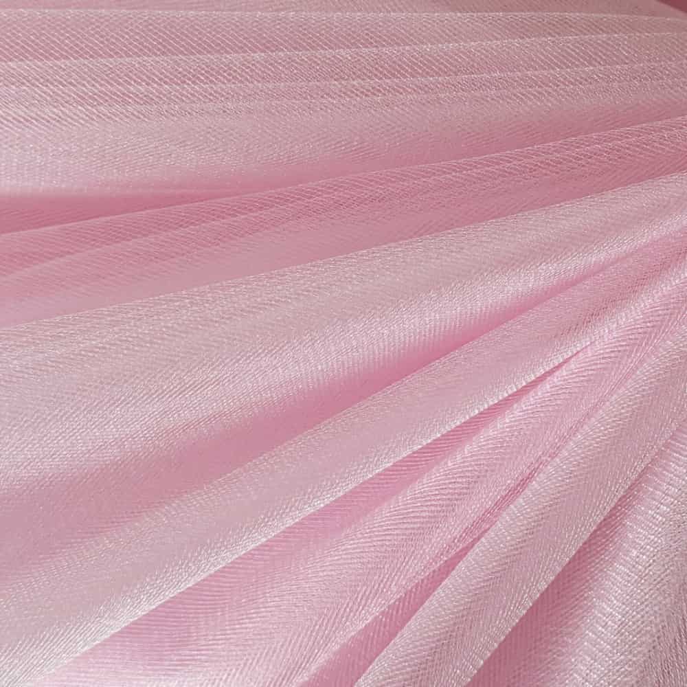 Tüll Stoff rosa 300 cm breit, mittelfest und leicht glänzend