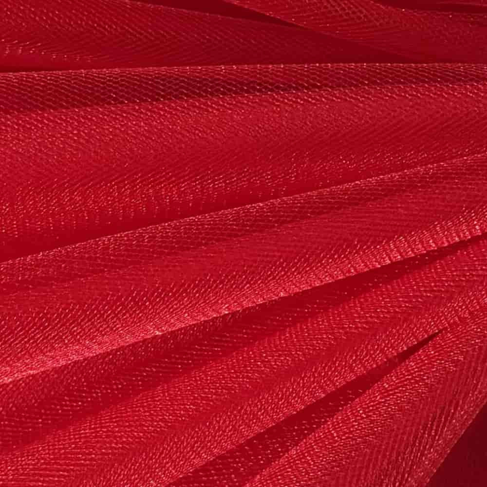 Tüll Stoff rot 300 cm breit, mittelfest und leicht glänzend