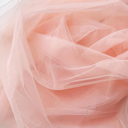 Tüllstoff in Lachs für Blumenmädchenkleid, 300 cm breit, ideal für individuelle Maßanfertigungen“