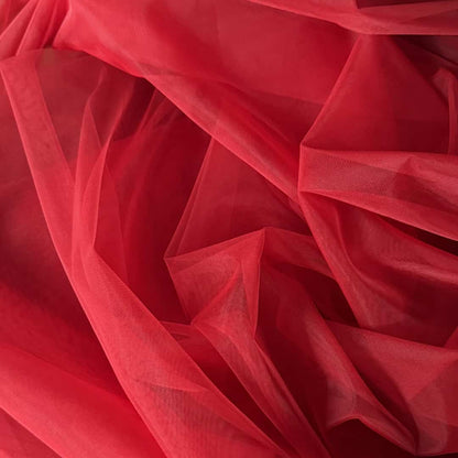 Roter Tüllstoff für Blumenmädchenkleid, Stoffauswahl für individuelle Fertigung