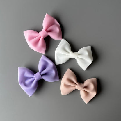 Tulle hair bows for girls in offwhite, pink, lilac and blush pink – handmade hair accessories for babies and toddlers